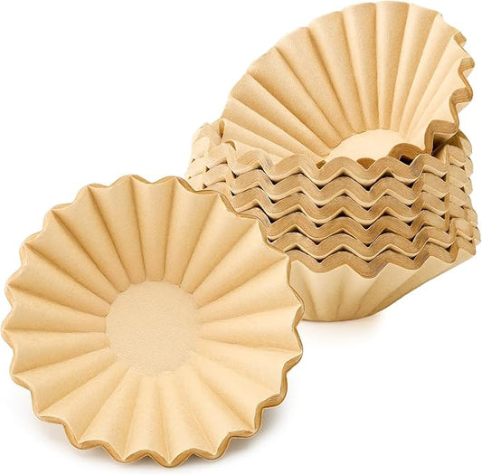 Segarty 200 Count Natural Unbleached Brown Coffee Filters Disposable, 1-2 Cup Small Paper-made Basket Filters, 6.1in Filters for Pour Over Maker Dripper, Suitable for Coffee Bar Home Office Cafeteria