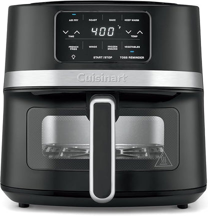 Cuisinart Air Fryer, 4.5-Quart Basket Fryer with 4 Cooking Functions to Air Fry, Roast, Bake, and Keep Warm, 4 Airfryer Presets, Dishwasher-Safe Parts, AIR-160NAS, Stainless Steel & Black