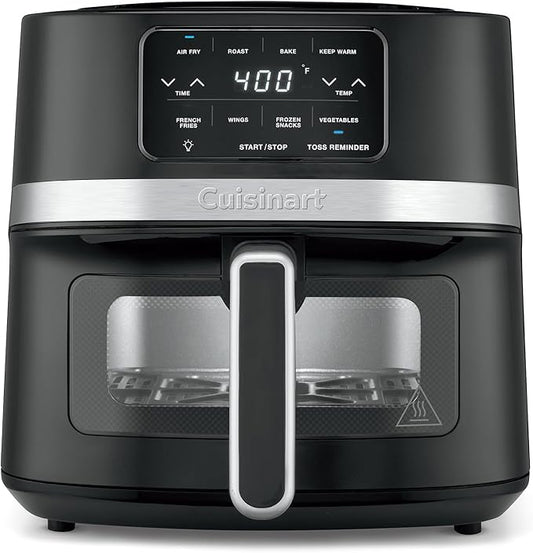 Cuisinart Air Fryer, 4.5-Quart Basket Fryer with 4 Cooking Functions to Air Fry, Roast, Bake, and Keep Warm, 4 Airfryer Presets, Dishwasher-Safe Parts, AIR-160NAS, Stainless Steel & Black