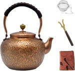 Load image into Gallery viewer, 50.7oz Elegant Chinese Style Copper Tea Kettle For Stovetop, Non-Coating Pure Copper Teapot with Stainless Steel Infuser For Loose Tea, Large and Solid Tea Pot(1500ml)