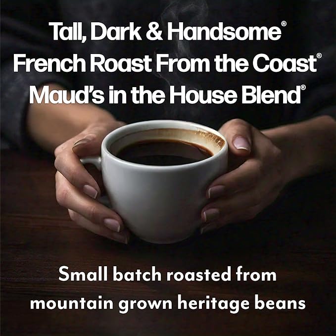 Maud's Dark Roast, Medium Roast & French Roast Coffee Pods Bundle, 54 ct, Recyclable Single Serve Pods – 100% Arabica Coffee, Compatible with Keurig K Cups Maker