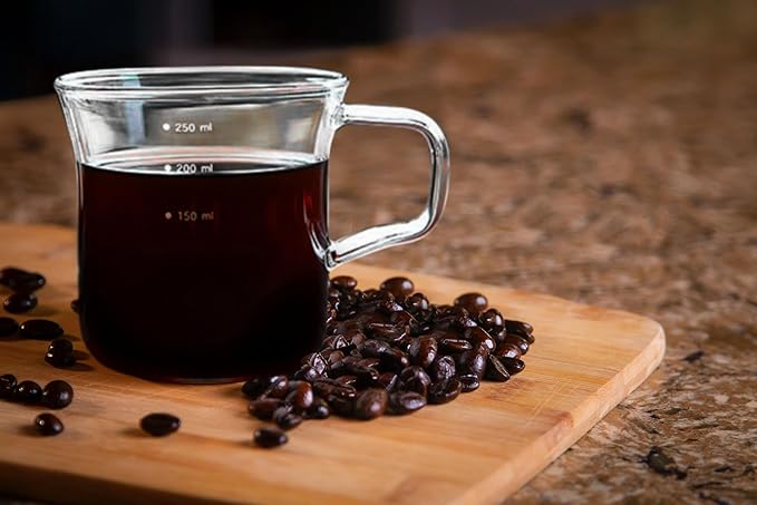 ATHIA Glass Pour Over Coffee Dripper Set, Glass Cone Dripper, Reusable Cloth Filter, Leather Cup Sleeve, Minimal Single Cup SET, for outdoor, office or at home (Walnut Wood)