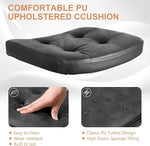 Load image into Gallery viewer, Rattan Office Chairs, Modern Rattan Desk Chair with Natural Back &amp; Wood Armrest, Small Upholstered Tufted Leather Home Office Desk Chairs for Home Office, Bedroom, Study, Black