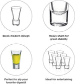 Load image into Gallery viewer, Bormioli Rocco Dublino Collection Shot Glasses - Set of 6 Clear Shot Tumblers With Heavy Base – 2-Ounce Shooter Glass For Spirits &amp; Liquors – Classic European Design Drinkware For Bar, Pub &amp; Home Use
