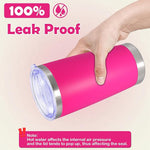 Load image into Gallery viewer, 20oz Tumbler Stainless Steel Tumbler Cup with Lid Vacuum Insulated Double Wall Travel Mug, Durable Powder Coated Travel Coffee Tumbler Mug for Hot &amp; Cold Drinks, Hot Pink,4 Pack