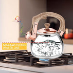 Load image into Gallery viewer, Stainless Steel Tea Kettle for Stove Top Teakettles Stovetop Whistling with Heat Proof Ergonomic Handle 2.5 Quart