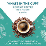 Load image into Gallery viewer, Organic Mushroom Decaffeinated Coffee Dark Roast, Swiss Water Water Process, Red Reishi &amp; Chaga, Decaf for Calm and Relaxed Focus, Grade 1 Single Origin Peruvian 12oz - Ground (2 Pack)
