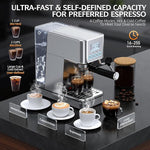 Load image into Gallery viewer, Espresso Machine, 20Bar Compact Stainless Espresso Maker, With Milk Frother Steam Wand, 57.5OZ Water Tank, Displays Making Time &amp; Water Temperature, Cold Brew, Silver (2025 updated model)