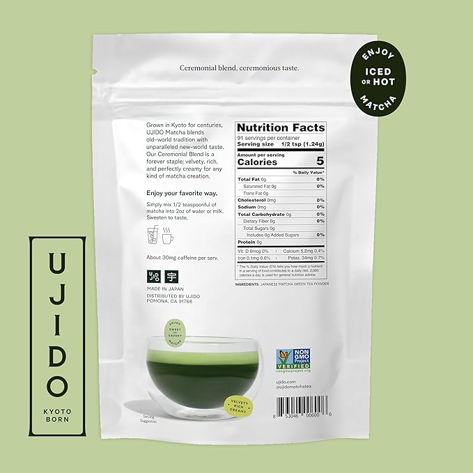 Ujido The Path of Zen Japanese Matcha Green Tea Powder Ceremonial Blend (4 oz)
