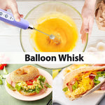 Load image into Gallery viewer, Milk Frother with Stand Rechargeable- Handheld Coffee Frother with 3 Stainless Whisks 3 Speed Adjustable, Electric Whisk Drink Mixer, Foam Maker Blender for Matcha Latte Cappuccino Chocolate