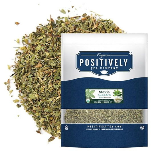 Organic Positively Tea Company, Stevia Leaf, Herbal Tea, Loose Leaf, 16 Ounce