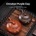 Load image into Gallery viewer, Yixing Purple Clay Tea Pot, Chinese Handmade Xishi Teapot, Pottery Zisha Sand Mud Kungfu Tea Set Kettle 14oz Zini
