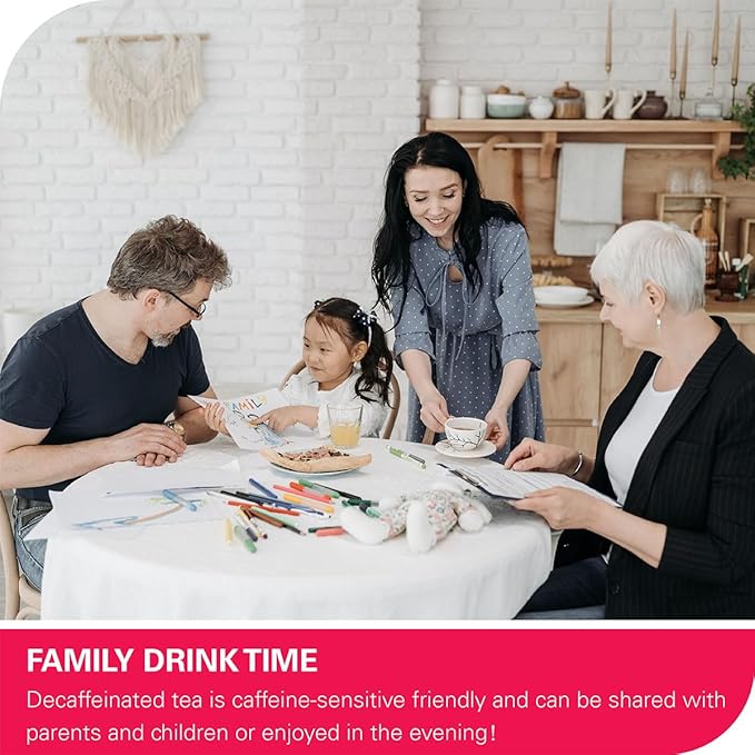 WT WEETEE Decaf Black Tea with Vanilla Flavor, 50 Count Decaffeinated Vanilla Black Teabags, CO2-Decaffeinated Black Tea | Drink All Day | Resealable Kraft Bag