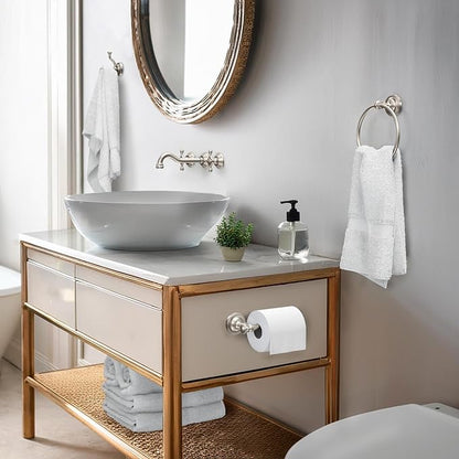 Tavern 3-Piece Kit, Satin Nickel, Toilet Paper Holder, Towel Ring, Robe Hook