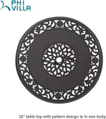 Load image into Gallery viewer, PHI VILLA 32 in Cast Aluminum Patio Outdoor Bistro Round Dining Table with Frosted Surface