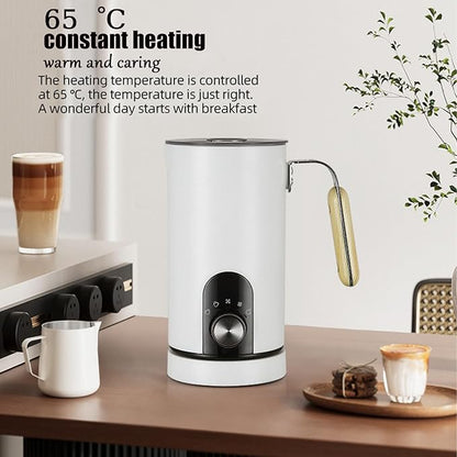 Milk frothing machine，Automatic milk frother，Electric for Hot & Cold Froth, Froth Or Heat Milk，Multifunctional milk frother，Automatic off & Easy Cleaning, Silent Operation (White)