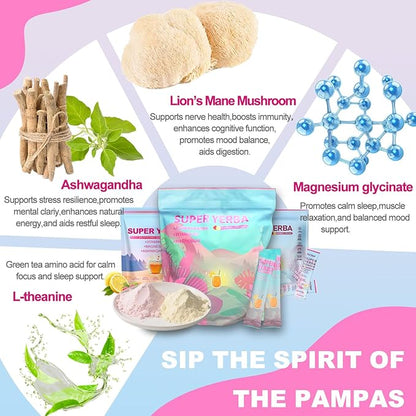 Super Yerba Mate Instant Powder Variety Pack - Citrus, Lemon & Grapefruit Flavors | 30 Servings Each | Energy Boost, Mental Clarity, Gut Health & Satiety | Prebiotics, Probiotics, Hot & Cold Brew, Portable (3pcs/set)