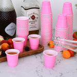 Load image into Gallery viewer, 100 Pcs Pink Plastic Shot Cups, Disposable Shot Glasses 2 oz Plastic Mini Cups for Birthday, Bachelorette Party, Tasting Serving, Jello Shots, Baby Shower, Parties Favor &amp; Supplies