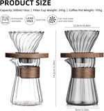 Load image into Gallery viewer, Bincoo Pour Over Coffee Maker Set - 500ML Glass Coffee Server Coffee Carafe with Walnut Dripper and 50PCS Paper Filter, Drip Coffee Maker Set for Home Café Restaurant