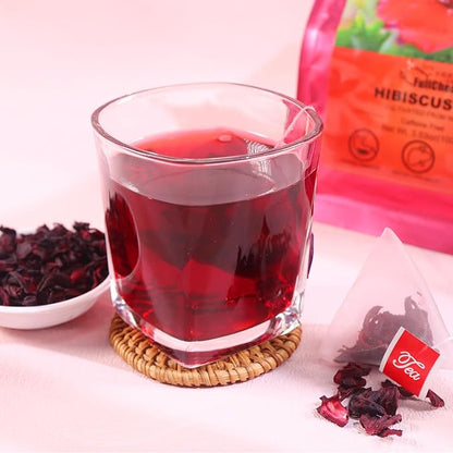 FullChea - Hibiscus Tea Bags, 50 Teabags, 2g/bag - Premium Hibiscus Flower Tea Bag - Cultivated From Nigeria - Non-GMO - Caffeine-free - Rich in Antioxidants & Support Digestion