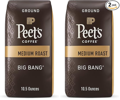 Peet's Coffee, Medium Roast Ground Coffee - Big Bang 10.5 Ounce Bag (Pack of 2)