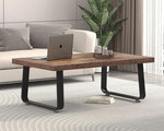 Load image into Gallery viewer, HSH Wooden Coffee Table, Industrial Rectangle Center Table, Modern Minimalist Coffee Table for Living Room, Farmhouse Wood and Metal Cocktail Tea Table for Bedroom Home Office, Rustic Brown, 47 in