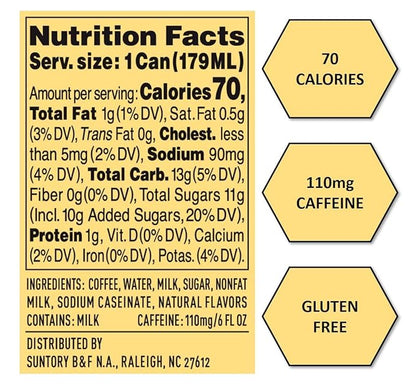 BOSS Coffee by Suntory – Rainbow Mountain Blend Japanese Flash Brew Coffee, 6oz 12 Pack, Imported from Japan, Espresso Doubleshot, Ready to Drink, Contains Milk, No Gluten