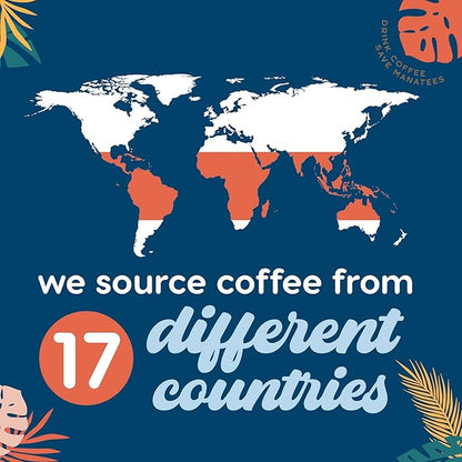 Manatee Gourmet Single Serve Coffee Pods for Keurig K-Cup Brewers, Caribbean Delight Flavored Swiss Water Decaf, 72 Count