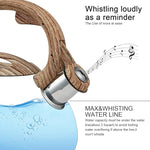 Load image into Gallery viewer, s-p Stovetop Tea Kettle- Whistling Teapot Stainless Steel Tea kettle for Stove Top Loud Whistle Tea Pot With Wood Pattern Handle Tea kettles Water Kettle(Silver Body and Black Handle