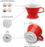 Load image into Gallery viewer, Creano Porcelain Coffee Dripper Stone Grey - Ceramic Cone Brewer - Pour Over Coffee Maker for Filter Bags Size 4 - Easy Manual Brew for pure taste - also for Camping, Hiking