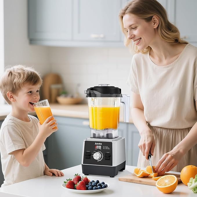 Aeitto Blenders for Kitchen with 68Oz. Large Capacity, 1800W Max Power Smoothie blender, 3 Preset Programs & 7 Speeds, Professional Countertop Blender for Smoothies, Ice Crush, Frozen Drinks, Black