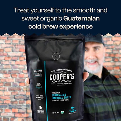 Guatemala Organic Cold Brew Coffee, Single Origin & Gourmet Beans, Tasting Notes of Milk Chocolate, Creamy Caramel & A Hint of Orange, Medium Roast Whole Bean, 2 lb Coffee Bag