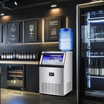 Load image into Gallery viewer, Commercial Ice Maker Machine, 175Lbs/24H with 45Lbs Storage, 55Pcs Clear Ice Cubes in 8-15Mins, Freestanding Stainless Steel Ice Machine for Home, Bar, Party, Office - Fast Ice Making &amp; Easy to Clean
