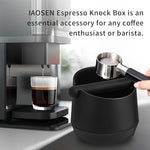 Load image into Gallery viewer, 6 Inch Extra Large Capacity Design Espresso Knock Box Tamping Mat Espresso Machine Accessories Set of 2 with Removable Knock Bar and Anti-Slip Base for Home Office Barista Tools for Bar Shop