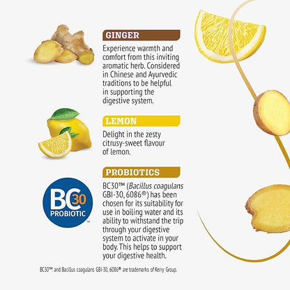 Twinings Probiotics+ Lemon & Ginger Herbal Tea K-Cup Pods for Keurig, 24 Count (Pack of 1), Supports Digestive Health, Naturally Caffeine-Free, Enjoy Hot or Iced