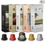 Load image into Gallery viewer, Organic USDA Café Romano Coffee Aluminum Espresso Pods For Nespresso Original Machine 100 Pack Italian Espresso Coffee (Variety pack)
