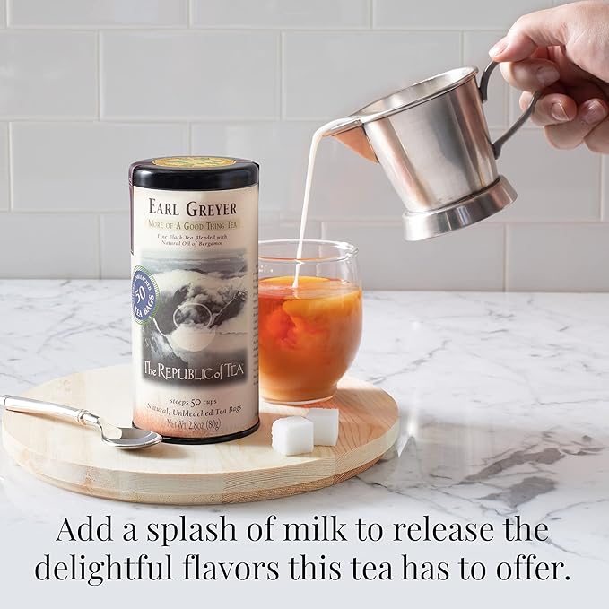 The Republic of Tea - Earl Greyer Tea Refill Bag, 100 Tea Bags, Gourmet Black Tea, Caffeinated