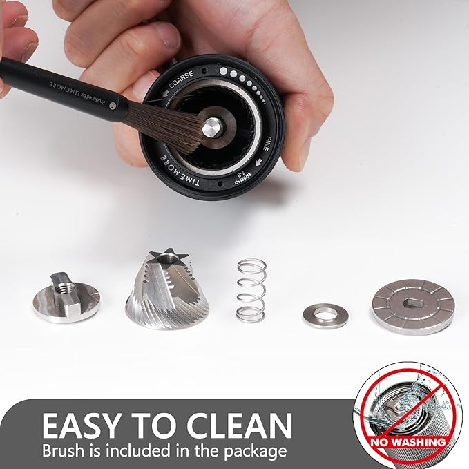 TIMEMORE Chestnut C3S Manual Coffee Grinder, Stainless Steel S2C Conical Burr Coffee Grinder, Hand Coffee Grinder, Adjustable Grind Setting for Travel/Camping/Home, Black