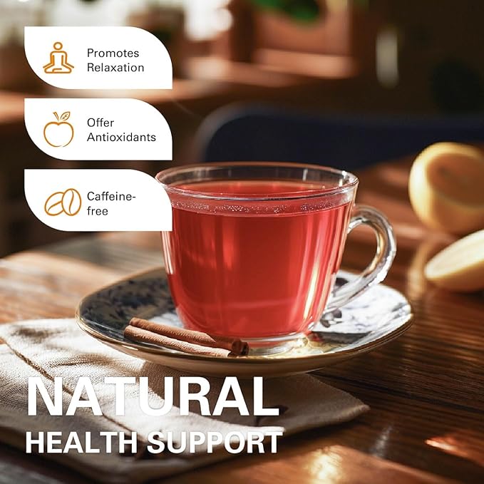 WT WEETEE Apple Cinnamon Herbal Tea Bags, 60 Count, Perfect Blend of Sweet Cinnamon, Tart Hibiscus, Natural Flavoring, Caffeine-Free