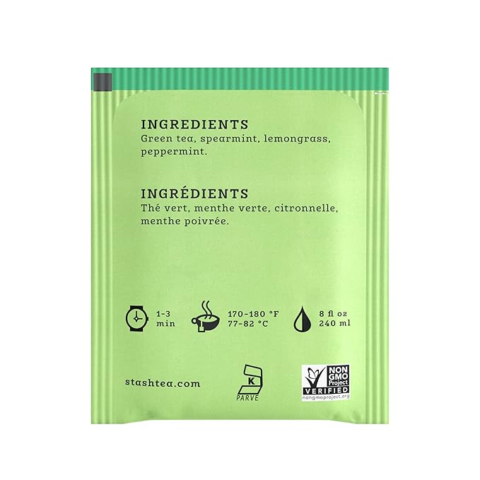 Stash Tea Moroccan Mint Green Tea, Box of 100 Tea Bags (Packaging May Vary)