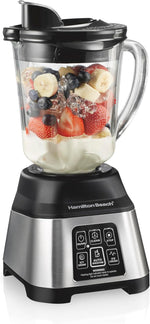Load image into Gallery viewer, Hamilton Beach Blender for Smoothies with 5 Functions Including Auto Smoothie Cycle, Wave Action System for Ultra Smooth Results, 850 Watts, 40oz BPA Free Glass Jar, Stainless Steel (56208)
