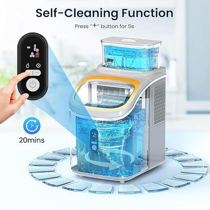 Antarctic Star Countertop Ice Maker Machine, 30lbs/24Hrs, 3 Thickness Ice Cubes, 16Pcs/13 Mins,2 Ways to Add Water, Self-Cleaning Ice Cube Maker w/Basket and Scoop for Home/Kitchen/Camping/RV (Grey)