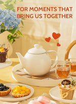 Load image into Gallery viewer, Sweese Teapots for Tea, 27 oz Porcelain Tea pot with Removable Stainless Steel Infuser, Tea Pots for Loose Tea - White