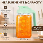 Load image into Gallery viewer, Breast Milk Pitcher, 32 OZ Mason Jar Pitcher with Lid Double Leak Proof,1 Quart Breastmilk Storage Containers for Fridge, Glass Jug for Sun Tea, Juice, Cold Brew Coffee