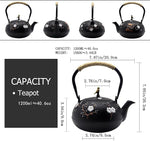 Load image into Gallery viewer, Cast Iron Kettle Teapot, Japanese Style Tetsubin, Cast Iron Tea Kettle with Stainless Steel Infuser for Loose Tea, Internal Enamel Iron Tea Pots for Stovetop Safe(40.2oz/1200ml)