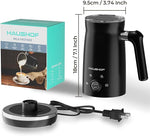 Load image into Gallery viewer, HAUSHOF Electric Milk Frother, 4-in-1 Milk Frother and Steamer, Large Capacity, Automatic Warm and Cold Foam Maker and Milk Warmer for Coffee, Latte, Macchiato, Cappuccino, Hot Chocolate, Black