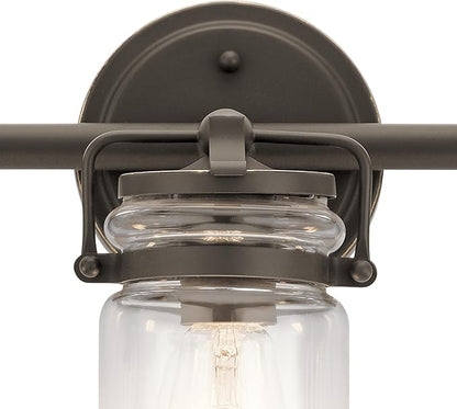 KICHLER Brinley 24" 3 Light Vanity Light with Clear Glass in Olde Bronze®