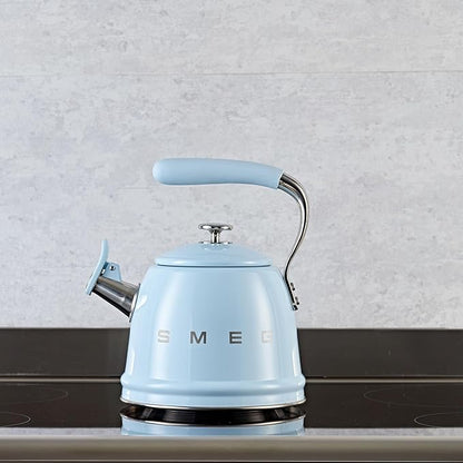SMEG Retro Stovetop Whistling Kettle – 2.4Q (Pastel Blue)