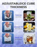 Load image into Gallery viewer, Commercial Ice Maker Machine 𝟏𝟎𝟎𝐋𝐁𝐒/𝐃𝐚𝐲, Undercounter Ice Makers 𝟑𝟎𝐋𝐁𝐒 Storage Bin and 𝟑𝟔 Ice Trays, Icemaker Machine Double Water Inlet with Water Line, Ice Scoop