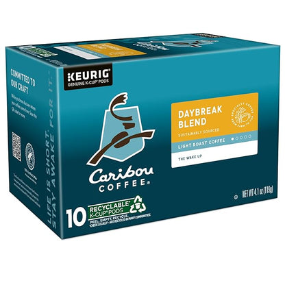 Caribou Coffee Daybreak Blend Keurig Single-Serve K-Cup Pod, Light Roast Coffee(Pack of 6, 60 Count Total)